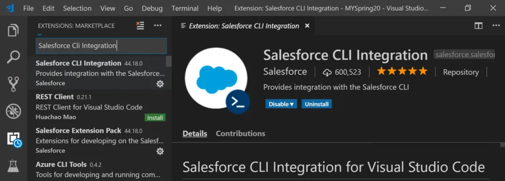 salesforce cli integration